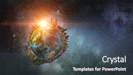  Presentation with universe - Cool new theme with geography - our unique universe backdrop and a dark gray colored foreground