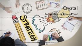  Presentation with wood - PPT layouts consisting of stratygc planning - business meeting against white wood background and a  colored foreground