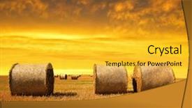  Presentation with farmland - Slide deck consisting of straw bales on farmland at sunset background and a yellow colored foreground