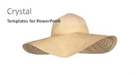  Presentation with straw - Theme featuring straw-beach-sun-hat-isolated background and a white colored foreground