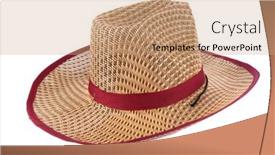  Presentation with cowboy hat - Slide set consisting of straw-cowboy-hat-isolated background and a coral colored foreground