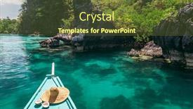  Presentation with coconut water - PPT theme with straw-hat-and-coconut background and a tawny brown colored foreground