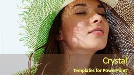  Presentation with straw - PPT theme featuring straw hat enjoying the sun background and a tawny brown colored foreground