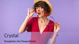  Presentation with girl scouts animated - Presentation having straw hat holding two pairs background and a light blue colored foreground