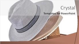  Presentation with straw - Presentation with straw-hat-isolated-on-white background and a light gray colored foreground