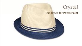  Presentation with straw - Presentation theme consisting of straw-hat-isolated-on-white background and a cream colored foreground