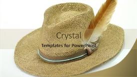  Presentation with straw - Cool new presentation design with straw hat with feather backdrop and a yellow colored foreground