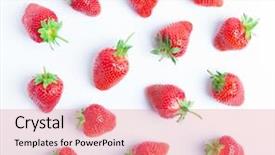  Presentation with smoothie strawberry and blueberries - Theme consisting of strawberries - strawberry isolated on white background background and a coral colored foreground