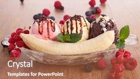  Presentation with banana - Audience pleasing slide deck consisting of strawberries bananas - banana split backdrop and a coral colored foreground