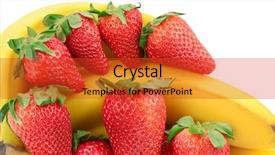  Presentation with banana - PPT theme with strawberries bananas - composition of banana and strawberry background and a red colored foreground