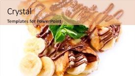  Presentation with banana - Presentation theme consisting of strawberries bananas - crepes with banana and chocolate background and a coral colored foreground