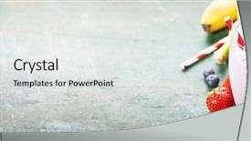  Presentation with fruit banana - Slide set consisting of strawberries bananas - fruit smoothies with black currant background and a white colored foreground