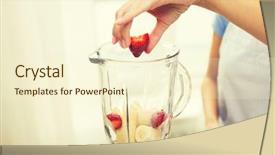  Presentation with fruit banana - Audience pleasing theme consisting of strawberries bananas - healthy eating cooking vegetarian food backdrop and a cream colored foreground