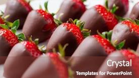  Presentation with chocolate strawberry - Presentation theme having strawberries dipped in dark chocolate background and a tawny brown colored foreground