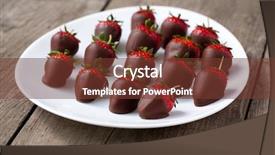  Presentation with chocolate strawberry - Slides featuring strawberries dipped in dark chocolate background and a tawny brown colored foreground