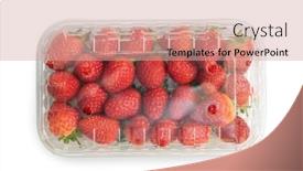  Presentation with plastic bag - Beautiful PPT layouts featuring strawberries-in-plastic-bag-isolated backdrop and a coral colored foreground