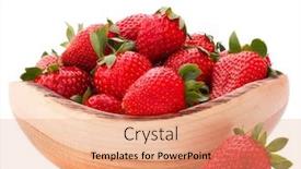  Presentation with strawberries - PPT layouts having strawberries in wooden bowl isolated on white background cutout background and a coral colored foreground
