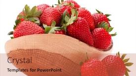  Presentation with strawberries - Cool new presentation design with strawberries-in-wooden-bowl-isolated backdrop and a red colored foreground