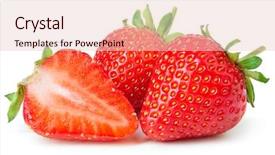  Presentation with strawberries - Audience pleasing presentation consisting of strawberries on white background backdrop and a lemonade colored foreground