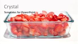  Presentation with animals - Beautiful slide set featuring strawberries-strawberries-diced backdrop and a sky blue colored foreground