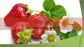  Presentation with lime green and white flower - Presentation theme consisting of strawberries-with-green-leaf background and a red colored foreground