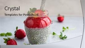  Presentation with pudding - Slide deck enhanced with strawberry and chia seeds pudding background and a light gray colored foreground