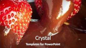  Presentation with chocolate strawberry - Cool new PPT theme with strawberry and chocolate sauce closeup backdrop and a  colored foreground