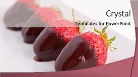  Presentation with chocolate strawberry - Slides featuring strawberry and chocolate background and a  colored foreground
