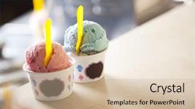  Presentation with mint - Amazing theme having strawberry and mint ice creams backdrop and a soft green colored foreground