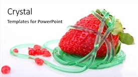  Presentation with strawberry - Presentation theme featuring strawberry and molecular food background and a white colored foreground