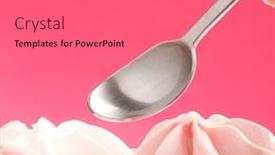  Presentation with strawberry ice cream - Slides featuring strawberry-and-vanilla-ice-cream background and a coral colored foreground