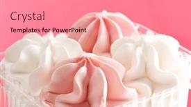  Presentation with strawberry ice cream - Theme with strawberry-and-vanilla-ice-cream background and a coral colored foreground