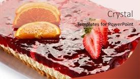  Presentation with cheesecake - PPT layouts with strawberry-cheesecake background and a coral colored foreground