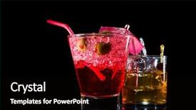  Presentation with liqueur - Amazing presentation theme having strawberry cocktail and whiskey liqueur backdrop and a  colored foreground