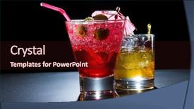  Presentation with liqueur - Amazing presentation theme having strawberry cocktail and whiskey liqueur backdrop and a  colored foreground