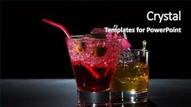  Presentation with liqueur - Presentation theme having strawberry cocktail and whiskey liqueur background and a  colored foreground