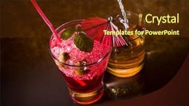  Presentation with liqueur - Presentation with strawberry cocktail and whiskey liqueur background and a  colored foreground