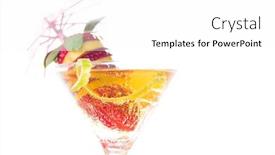  Presentation with whiskey - Presentation theme featuring strawberry cocktail and whiskey in martini glass background and a white colored foreground