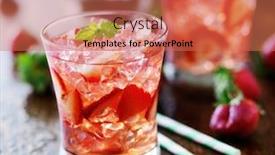  Presentation with cocktail - Presentation theme with strawberry-cocktail-with-mint background and a coral colored foreground