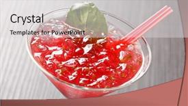 Presentation with nails cocktail - Slides consisting of strawberry cocktail background and a light gray colored foreground