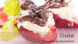  Presentation with dessert - Slides with strawberry dessert background and a coral colored foreground