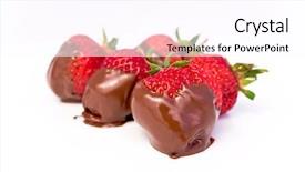  Presentation with chocolate strawberry - Colorful PPT layouts enhanced with strawberry dipped in melted chocolate backdrop and a  colored foreground