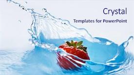  Presentation with under water - PPT layouts with strawberry falls deeply under water background and a sky blue colored foreground