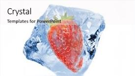  Presentation with ice frozen - Theme featuring strawberry frozen in ice cube background and a white colored foreground