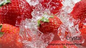  Presentation with ice frozen - Presentation design with strawberry frozen in ice background and a red colored foreground
