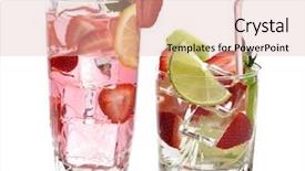  Presentation with lemon - Presentation theme consisting of strawberry fruit drinks with ice and lemon background and a lemonade colored foreground