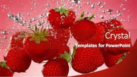  Presentation with splashing - PPT layouts with strawberry-fruit-falling-down background and a  colored foreground