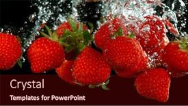  Presentation with splashing - Presentation theme enhanced with strawberry-fruit-falling-down background and a  colored foreground