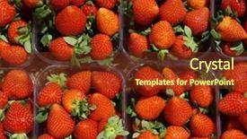 Presentation with plastic container - Audience pleasing presentation theme consisting of strawberry fruit in plastic container background surface top view close up macro shot backdrop and a tawny brown colored foreground