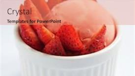  Presentation with strawberry ice cream - PPT layouts with strawberry-ice-cream-and-fresh background and a coral colored foreground